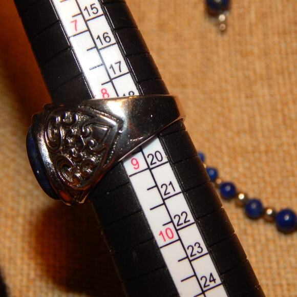 Powerful Lapis Lazuli Necklace Earrings & Ring Set - Picture 14 of 16
